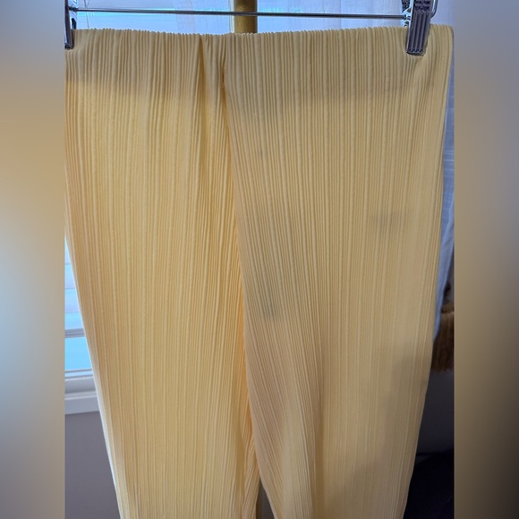 NWT Pleated Stretchy Zara Pants in Soft Buttery Yellow Sz - Picture 5 of 7